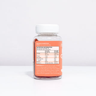 Haircarebear Immune Gummies pack, left-hand side label displays savings suggestions, nutritional info, and ingredients