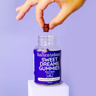 Haircarebear Sweet Dreams Gummies all-natural passionfruit flavour sleep aid gummies